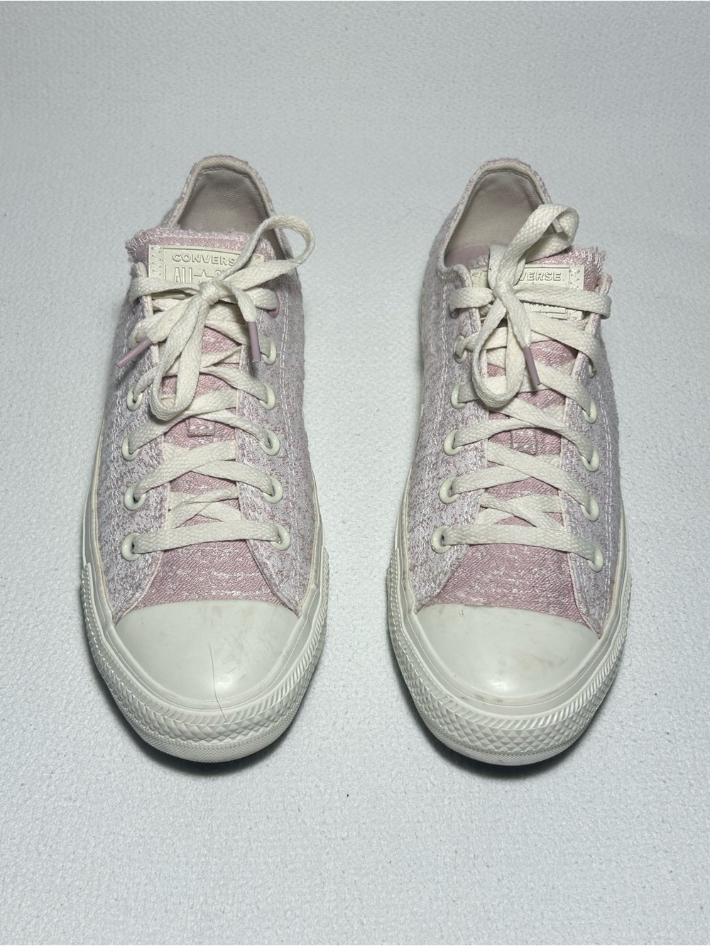 Converse Low Top Sneakers in Pale Pink and Cream